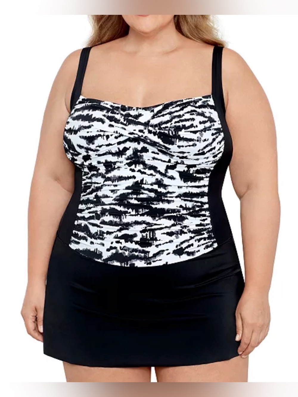 Swim Solutions Tummy Control Twist Bra Skater Swimsuit - 18W